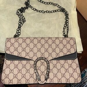 Patterned Beige and Black Shoulder Bag NEW Dust Bag